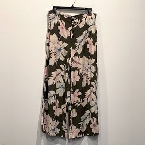 Sanctuary Olive Floral Wide Leg Pants